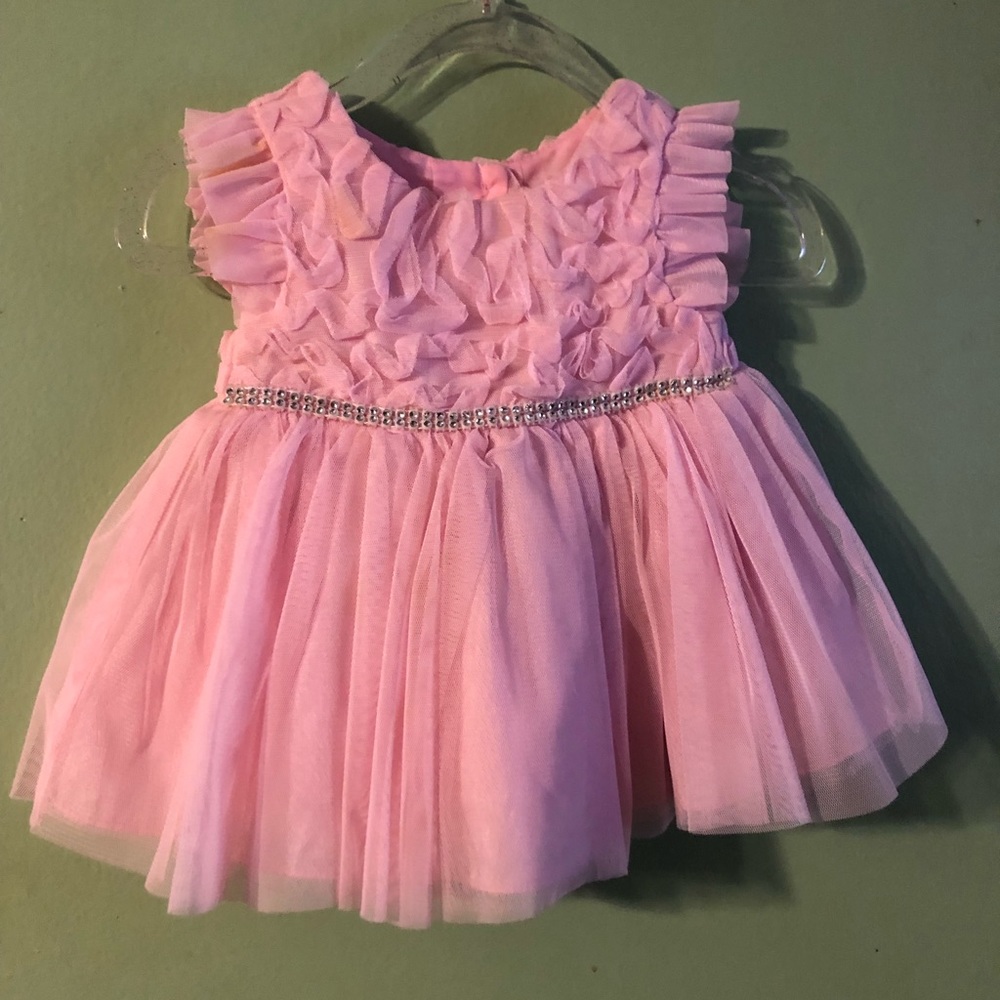 0-3 months pink party dress